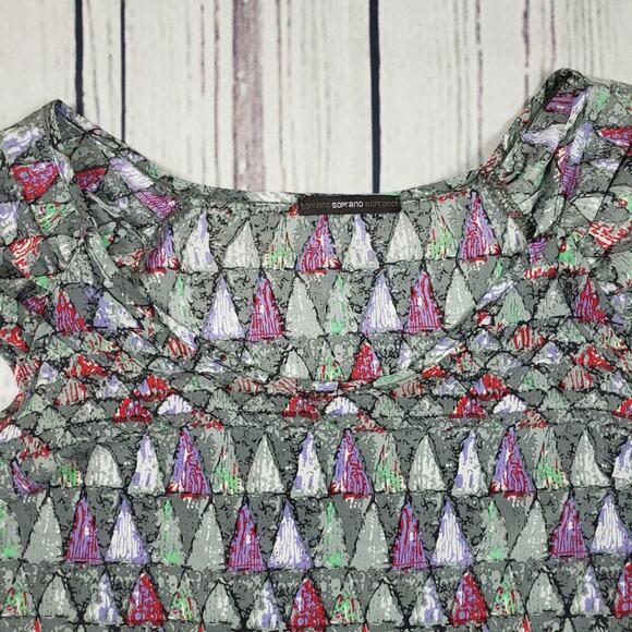 Soprano Lightweight Silky Multicolored Printed Mini Sleeveless Dress Size XS - Picture 5 of 8